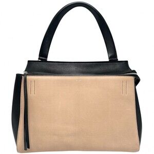 Celine handbag for women, bicolor Edge medium size, CELINE leather, beige and...